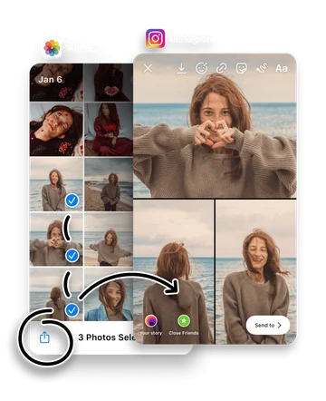 A photo and video collage designed for an Instagram Story