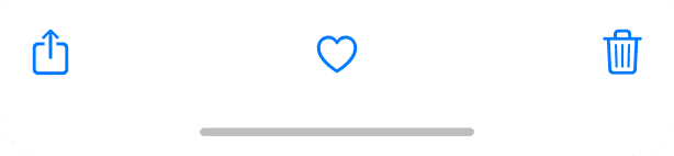 The Share button below a photo in the iOS Photos app
