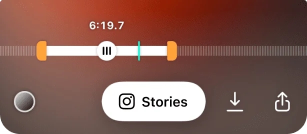 Trimming a podcast audio snippet in to Stories