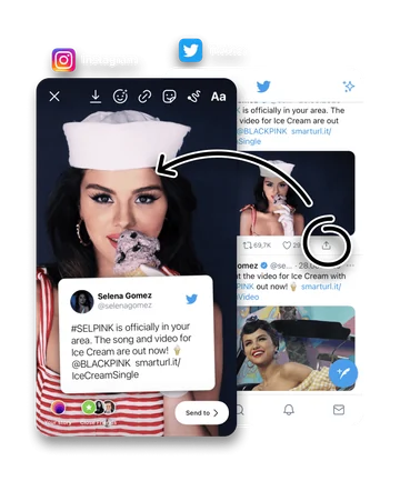 A tweet shared as an Instagram Story card