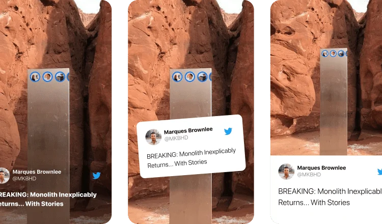 Tweet layouts available in to Stories