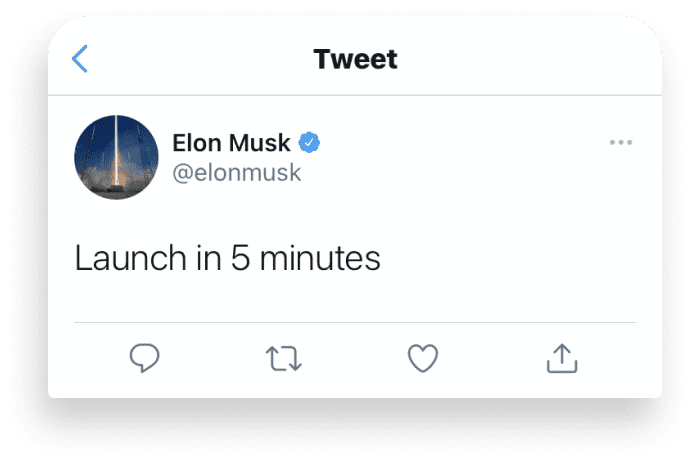The Share option on a tweet