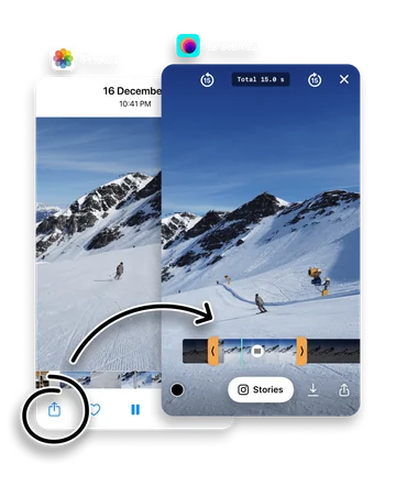 Trimming a video to share to an Instagram Story