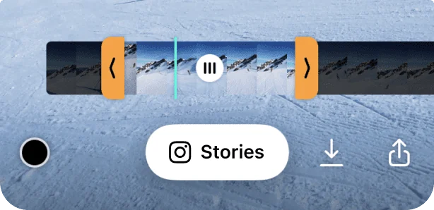 Trimming a video clip in to Stories