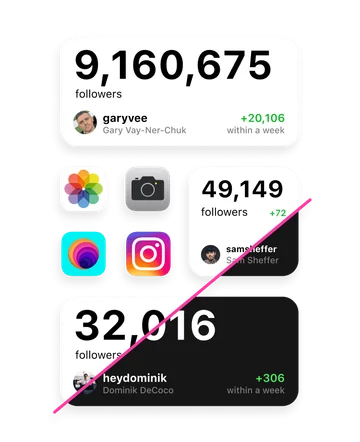The to Stories Instagram followers widget on an iPhone Home Screen