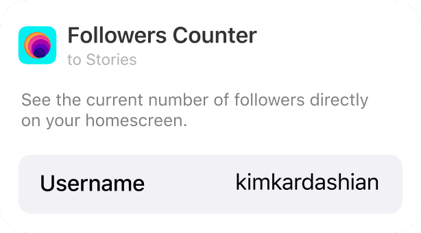 Entering an Instagram username in the widget settings