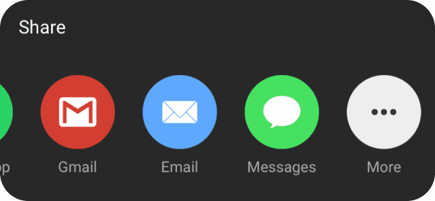 Opening the More menu in the Share Sheet